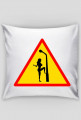 poszewka na jasia biała z nadrukiem znaku z kobietą pod latarnią...