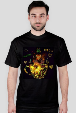 black mandala cat kot koszulka
