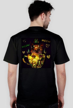 black mandala cat kot koszulka