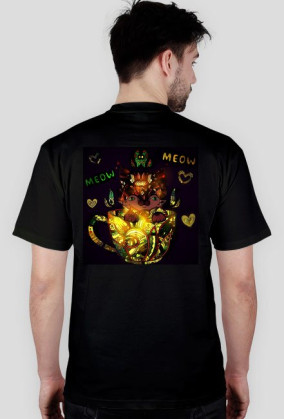 black mandala cat kot koszulka