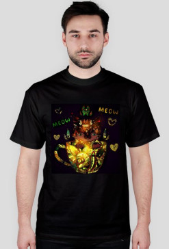 black mandala cat kot koszulka