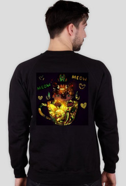 black mandala cat kot bluza