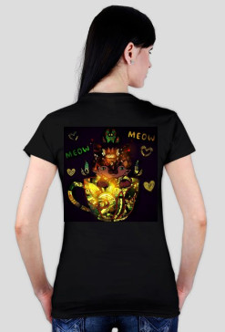 black mandala cat kot koszulka