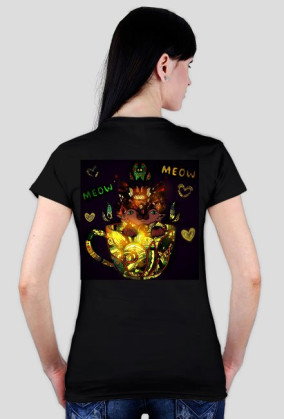 black mandala cat kot koszulka