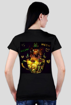 black mandala cat kot koszulka