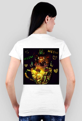 black mandala cat kot koszulka