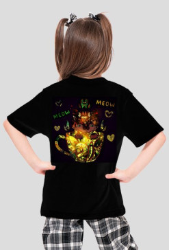 black mandala cat kot koszulka