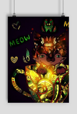 black mandala cat kot