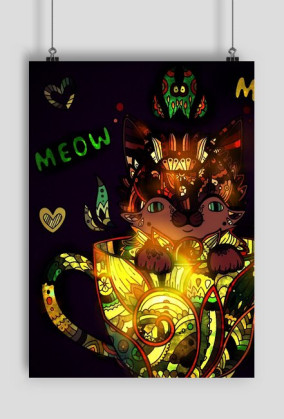 black mandala cat kot