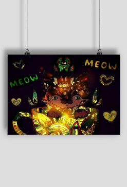 black mandala cat kot