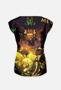 black mandala cat kot koszulka