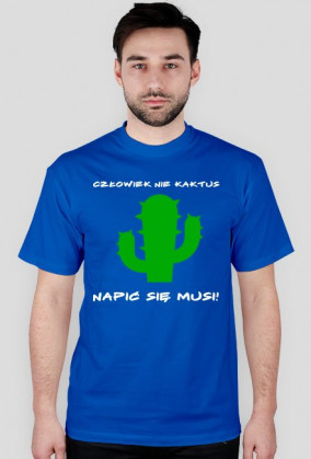 Koszulka męska kaktus niebieska