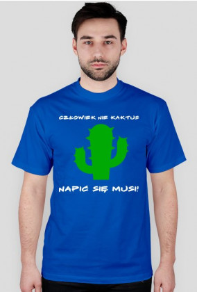 Koszulka męska kaktus niebieska