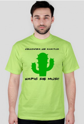 Koszulka męska kaktus zielona