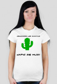 Koszulka damska kaktus biała