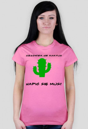 Koszulka damska kaktus różowa