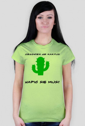 Koszulka damska kaktus zielona