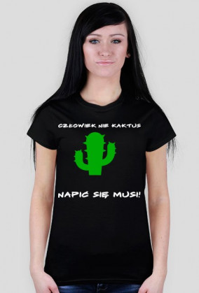 Koszulka damska kaktus czarna
