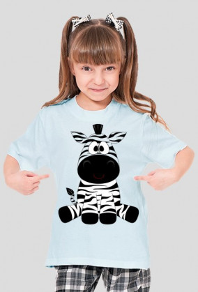 Koszulka biała dziewczęca z nadrukiem żyrafy