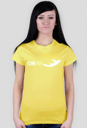 Damska koszulka lotnicza Chodź Latać / Come Fly ! [WIELOKOLOROWA]