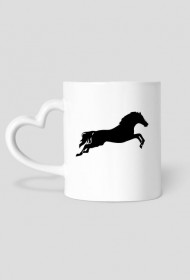 Kubek - serce z sylwetką konia