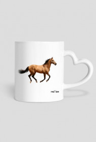 Kubek - serce z wizerunkiem konia "real love", dwustronny
