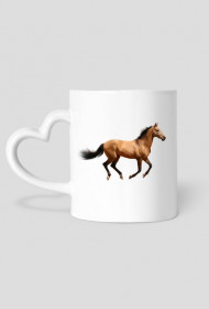 Kubek - serce z wizerunkiem konia "real love", dwustronny