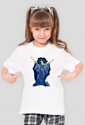 Koszulka dziewczęca różowa z nadrukiem postaci abstrakcyjnej