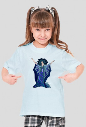 Koszulka dziewczęca różowa z nadrukiem postaci abstrakcyjnej