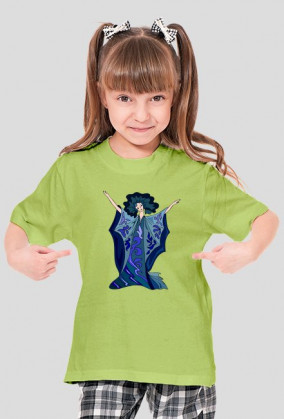 Koszulka dziewczęca różowa z nadrukiem postaci abstrakcyjnej