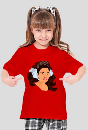 Koszulka dziewczęca różowa z nadrukiem księżniczki