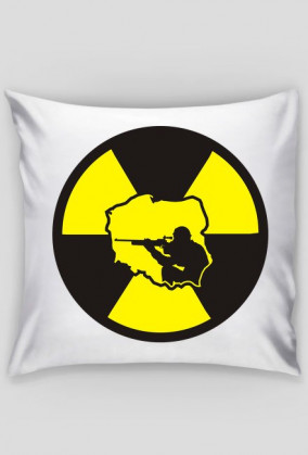 Poszewka na jasia biała z nadrukiem promieniowania radioaktywnego