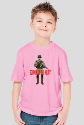 Koszulka chłopięca biała z nadrukiem żołnierza