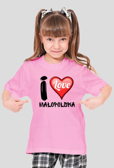 Koszulka I Love Małopolska - dla dziewczynki