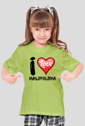 Koszulka I Love Małopolska - dla dziewczynki