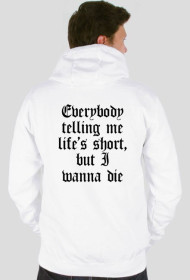 Biała bluza z kolorowym kapturem Lil Peep - Machamaza