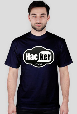 Koszulka męska granatowa z napisem Hacker