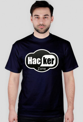 Koszulka męska granatowa z napisem Hacker