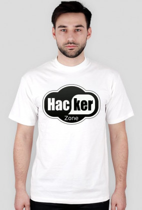 Koszulka męska granatowa z napisem Hacker