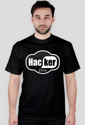 Koszulka męska granatowa z napisem Hacker