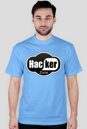 Koszulka męska granatowa z napisem Hacker