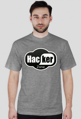 Koszulka męska granatowa z napisem Hacker