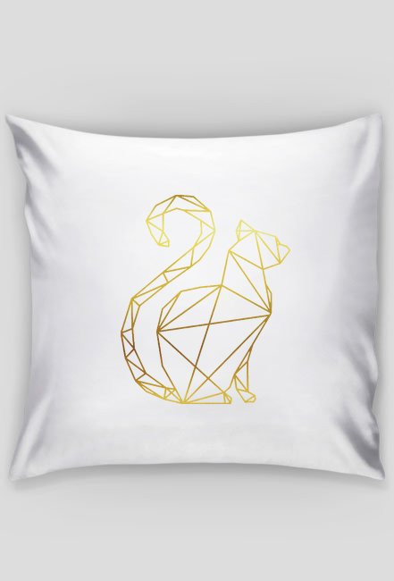 Poszewka na poduszkę "Jasia" Dekoracyjna Geometryczny Złoty Kot