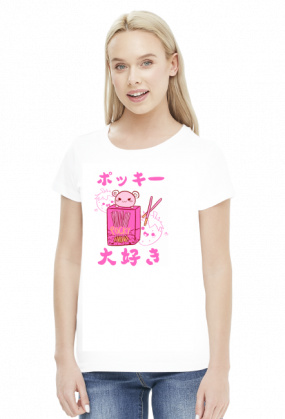 Kawaii Pocky Truskawka - Koszulka Otaku (Damska)