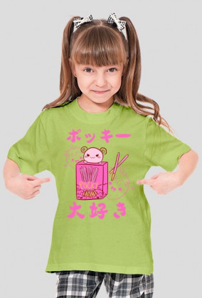 Kawaii Pocky Truskawka - Koszulka Otaku (Dziecięca)