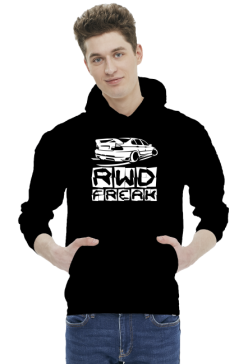 E46 - RWD Freak (bluza męska kapturowa) jasna grafika