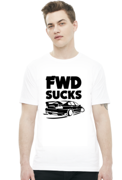 E46 - FWD sucks (koszulka męska) ciemna grafika