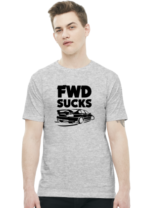E46 - FWD sucks (koszulka męska) ciemna grafika