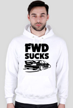 E46 - FWD sucks (bluza męska kapturowa) ciemna grafika