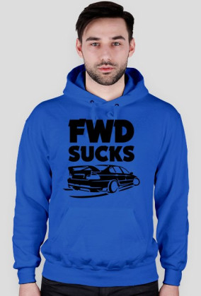 E46 - FWD sucks (bluza męska kapturowa) ciemna grafika